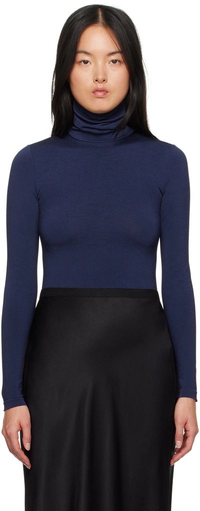 Wolford Navy Colorado String Bodysuit In 5452 Navy