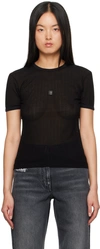 Givenchy 4g Logo Crewneck T-shirt In 001 Black