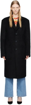 Eckhaus Latta Black Form Coat In Raven