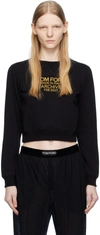 TOM FORD BLACK PRINTED SWEATSHIRT