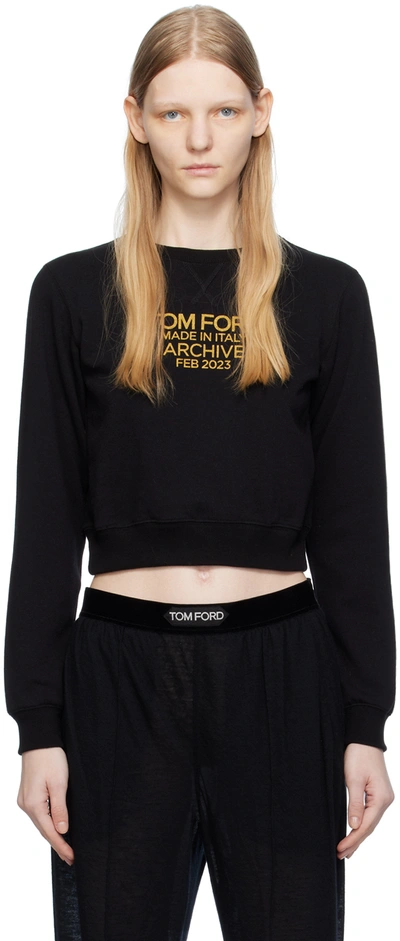 Tom Ford Cotton Jersey Sweatshirt In Xlbgo Black Gold