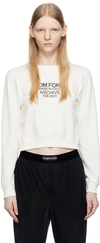 Tom Ford Logo-print Cotton Sweatshirt In Zawbl White & Black