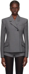 Ferragamo Double-breasted Wool Blazer In 210 Vintage Gray