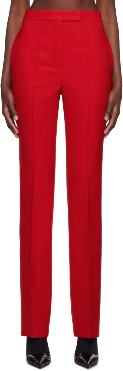 Ferragamo Red Creased Trousers In 149 Red