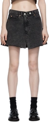 Our Legacy Cover Slit-hem Denim Mini Skirt In Overdye Black