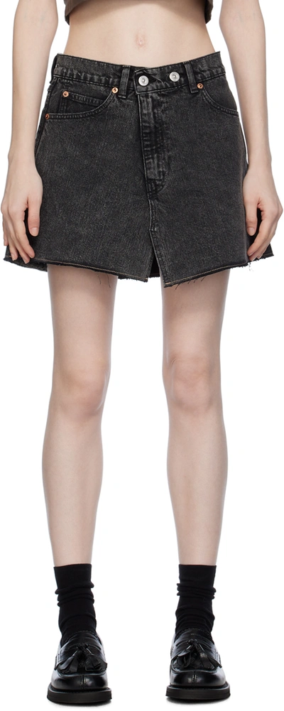 Our Legacy Cover Slit-hem Denim Mini Skirt In Grey