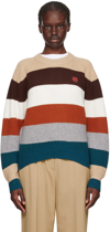 Maison Kitsuné Multicolor Bold Fox Head Sweater In Multico Stripes