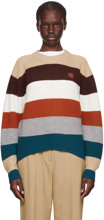 Maison Kitsuné Multicolor Bold Fox Head Jumper In Multicolour