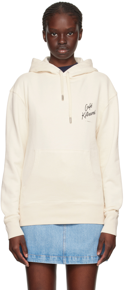 Maison Kitsuné Off-white 'café Kitsuné' Hoodie In Latte