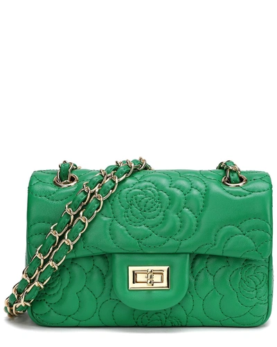 Tiffany & Fred Quilted Leather Crossbody In Green