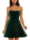 B DARLIN JUNIORS WOMENS STRAPLESS CORSET FIT & FLARE DRESS