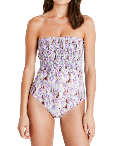 Tanya Taylor Kendra Smocked One-piece In Purple
