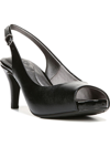 Lifestride Teller Womens Embossed Slingback Ankle Strap In Black Faux Leather