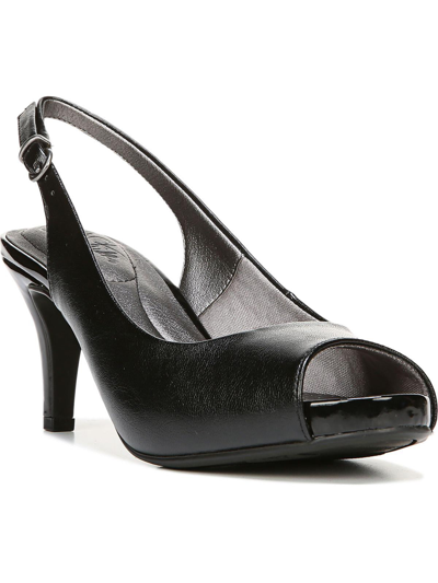 Lifestride Teller Womens Embossed Slingback Ankle Strap In Black