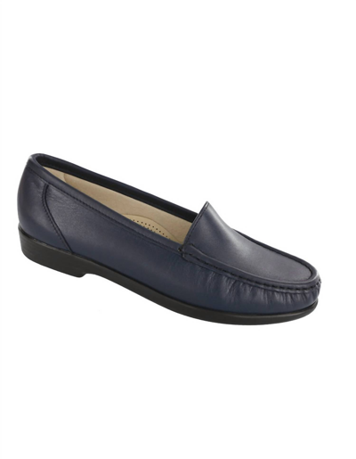 Sas Simplify Nubuck Leather Loafer In Black