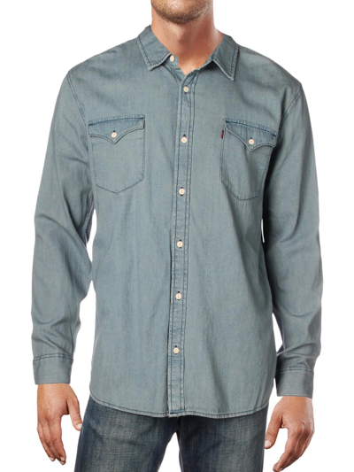 Levi's Men's Worker Relaxed-fit Button-down Chambray Shirt In Billie Light Chambray