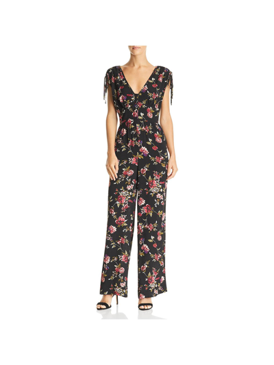 Band Of Gypsies Womens Floral Wide Leg Jumpsuit In Multi