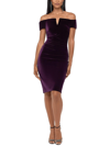 X BY XSCAPE WOMENS VELVET OFF THE SHOULDER COCKTAIL AND PARTY DRESS