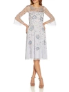ADRIANNA PAPELL WOMENS BURNOUT MIDI COCKTAIL AND PARTY DRESS