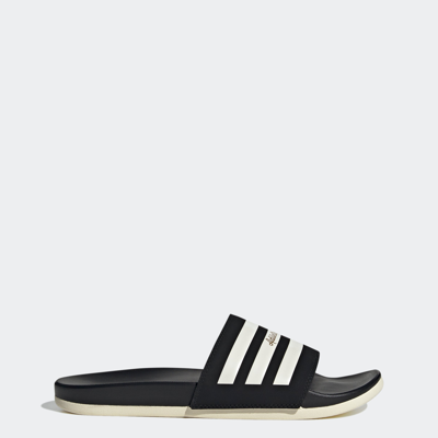 Adidas Originals Adidas Men's Essentials Adilette Comfort Slide Sandals In Black/wonder White/gold Metallic