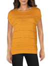 Lafayette 148 Womens Silk Blend Eyelet Sweater In Multi