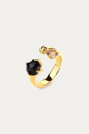 F+H STUDIOS STONED LOVE RING IN GOLD