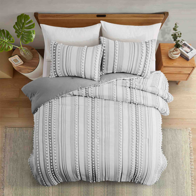 Peace Nest Ball Pom Design Comforter Set Boho Bedding