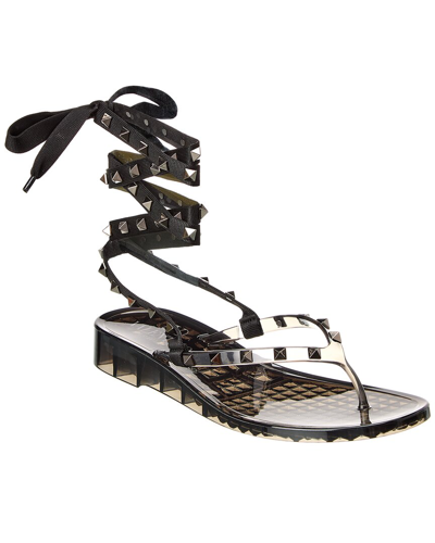 Valentino Garavani Valentino Rockstud 30 Rubber Sandal In Black