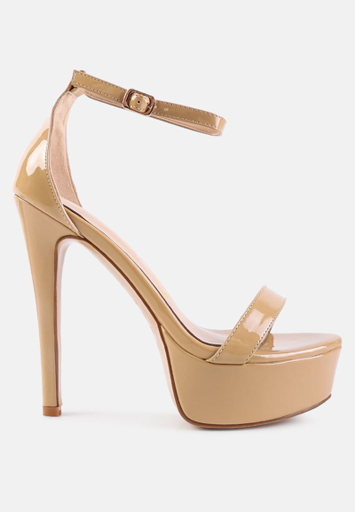 London Rag My Mains High Platform Stiletto Sandals In Beige