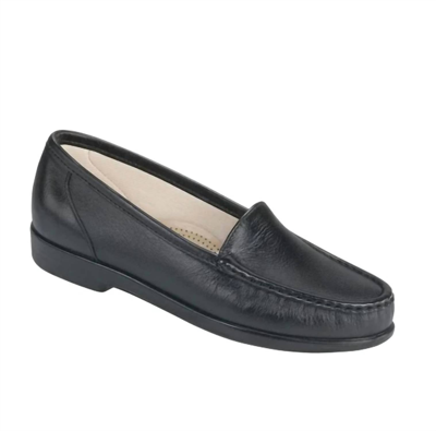 Sas Simplify Nubuck Leather Loafer In Black