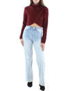 ALMOST FAMOUS JUNIORS WOMENS KNIT TURTLENECK CROP SWEATER