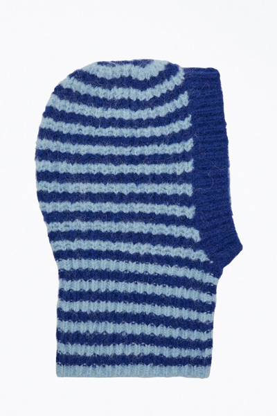 Helmstedt Alisa Alpaca-blend Balaclava In Blue Stripes