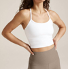 Beyond Yoga Spacedye Slim Racerback Cropped Tank Top In Cloud White In Multi