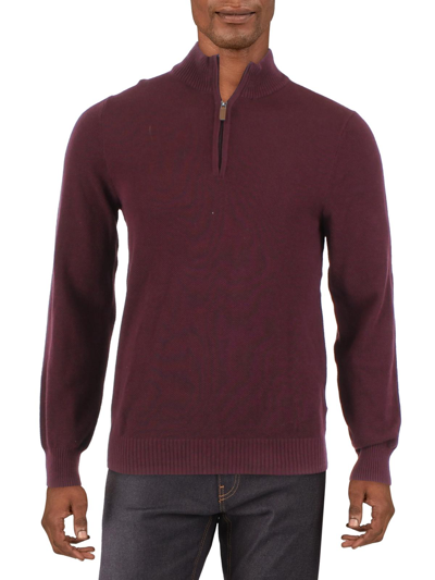Club Room Mens Cotton 1/4 Zip Pullover Sweater In Multi
