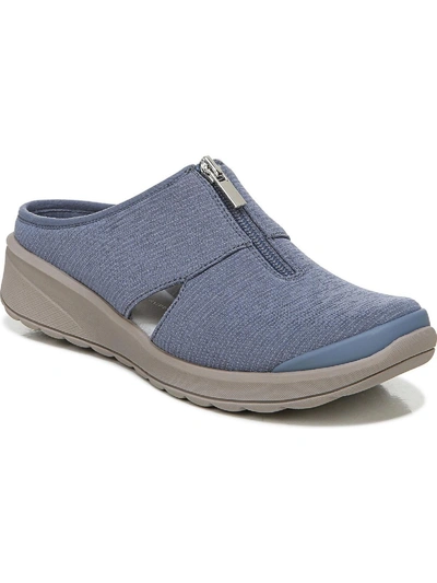 Bzees Gabby Womens Round Toe Slip On Mules In Blue