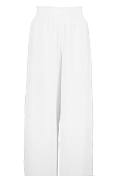 Bishop + Young Women's Mila Wide Leg Pant In Salt In White