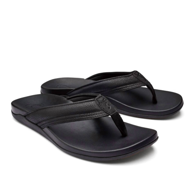 Olukai Men's Ulele Sandals In Black / Black