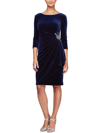 ALEX EVENINGS WOMENS VELVET KNEE COCKTAIL AND PARTY DRESS