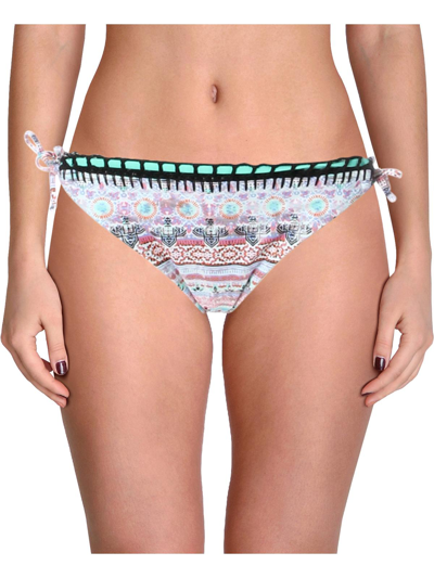 California Waves Womens Tribal Print Side Tie Bikini Swim Bottom In Multi