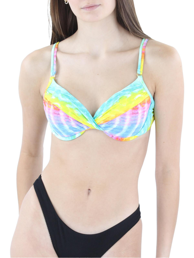 Bleu Rod Beattie Womens Tie-dye Underwire Bikini Swim Top In Multi