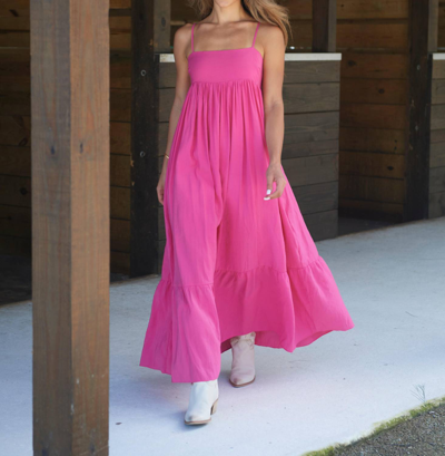 2.7 August Apparel Baby Doll Maxi Dress In Pink