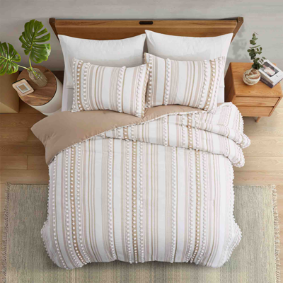 Peace Nest Ball Pom Design Comforter Set Boho Bedding
