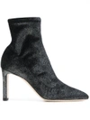 JIMMY CHOO GLITTER HEELED BOOTS,LOUELLA85XMV12177466