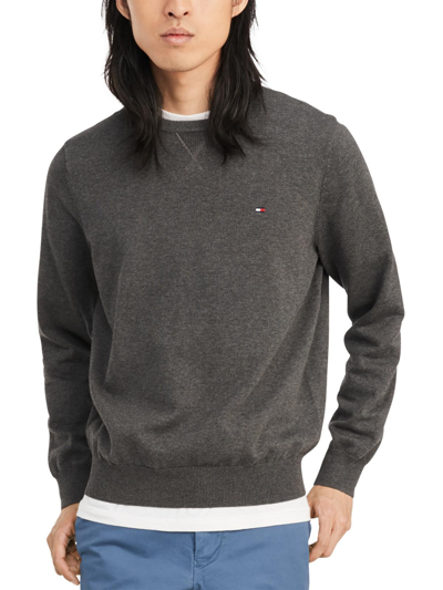 Tommy Hilfiger Recycled Cashmere Crewneck Sweater In Dark Grey Heather