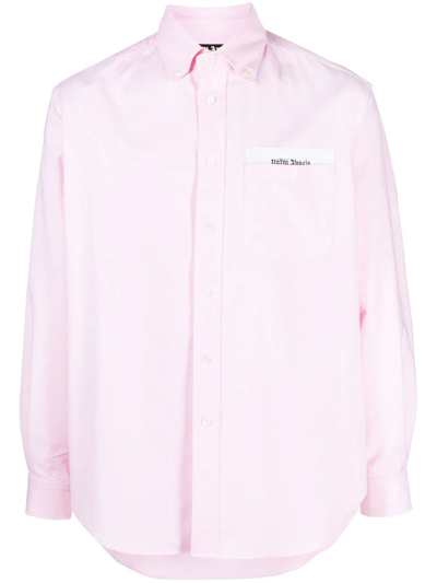 Palm Angels Camicia Sartoriale A Maniche Lunghe In Pink