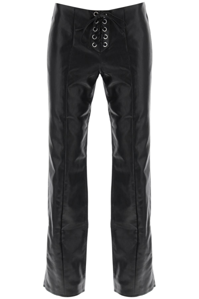 ROTATE BIRGER CHRISTENSEN STRAIGHT-CUT PANTS IN FAUX LEATHER