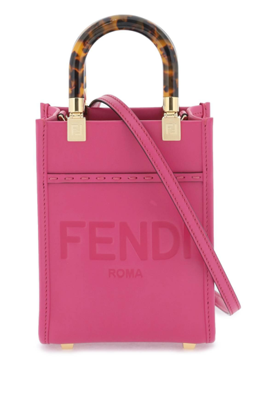 Fendi Mini Sunshine Shopper Bag In Fuchsia