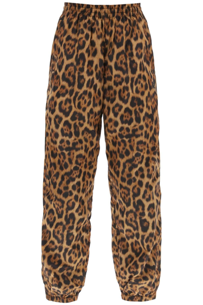 Alexander Wang Leopard-print Tapered-leg Trousers In Beige,black