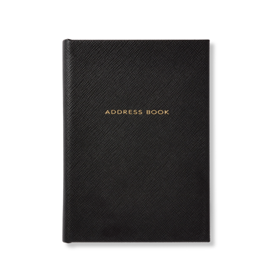 Smythson Telephone And Address Record Book In Panama In Black