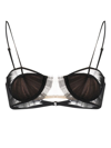 Nensi Dojaka Tulle Ruffled Bra In Black